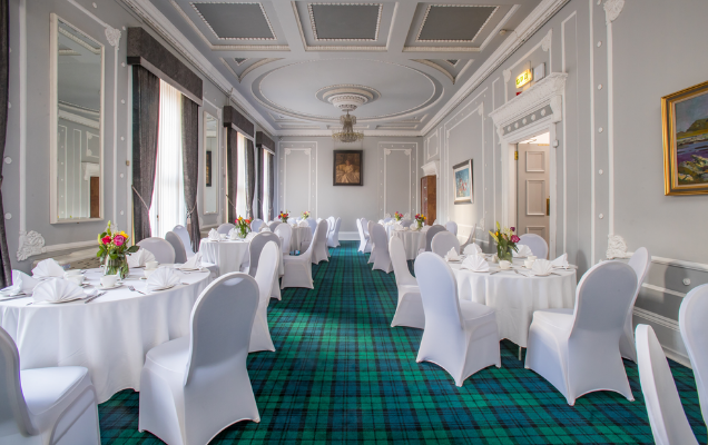 Princess Alexandra Room set up banquet rounds